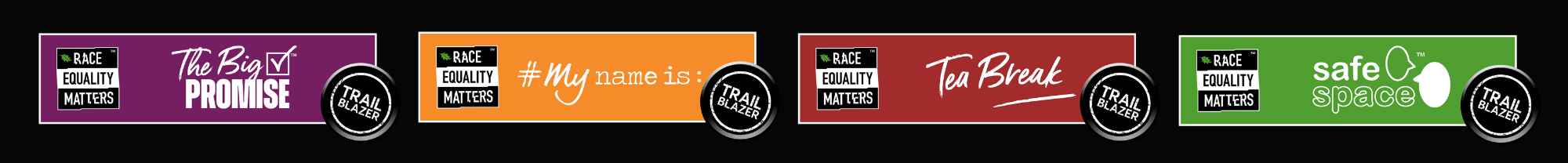4x Trailblazer solution logos on black background