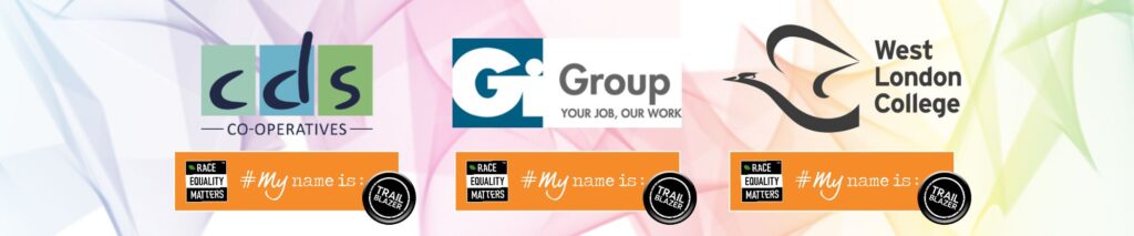Successful #MyNameIs Trailblazers: CDS, GI Group, West London College logos