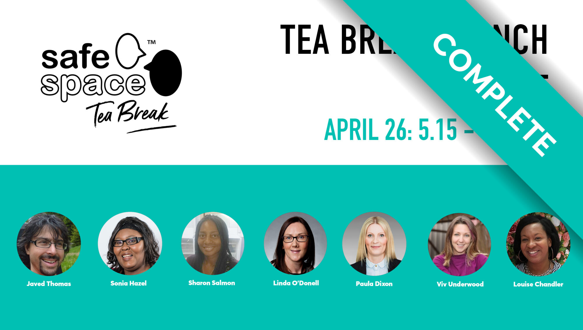 tea break launch event complete. Overview of speakers